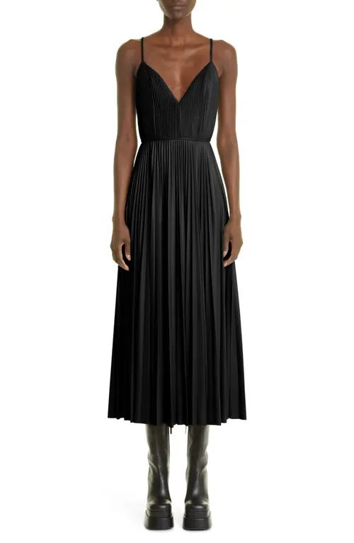 Altuzarra Maggiore Pleated Faux Leather Dress in Black at Nordstrom, Size 12 Us | Nordstrom