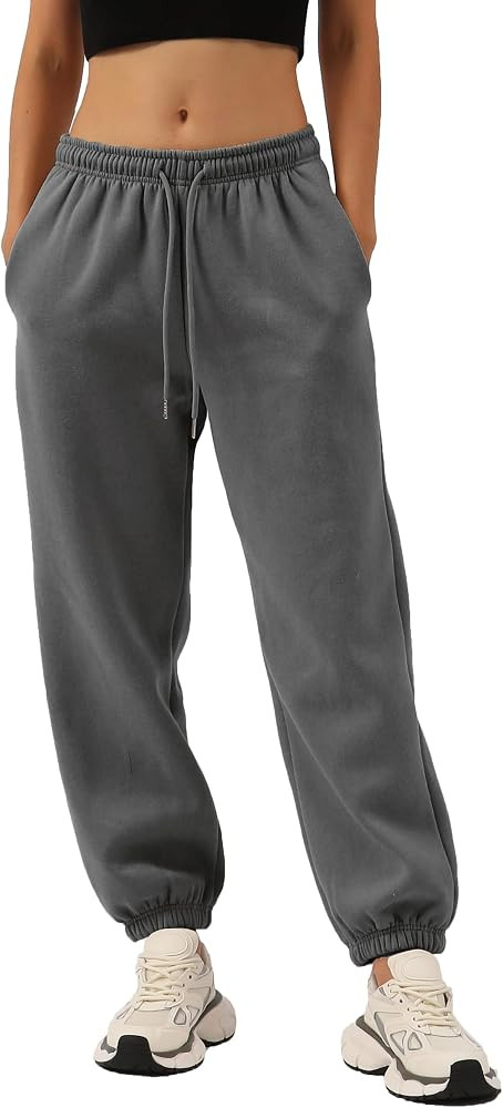 Amazhiyu Fleece High Waisted Sweatpants Joggers Pants | Amazon (US)