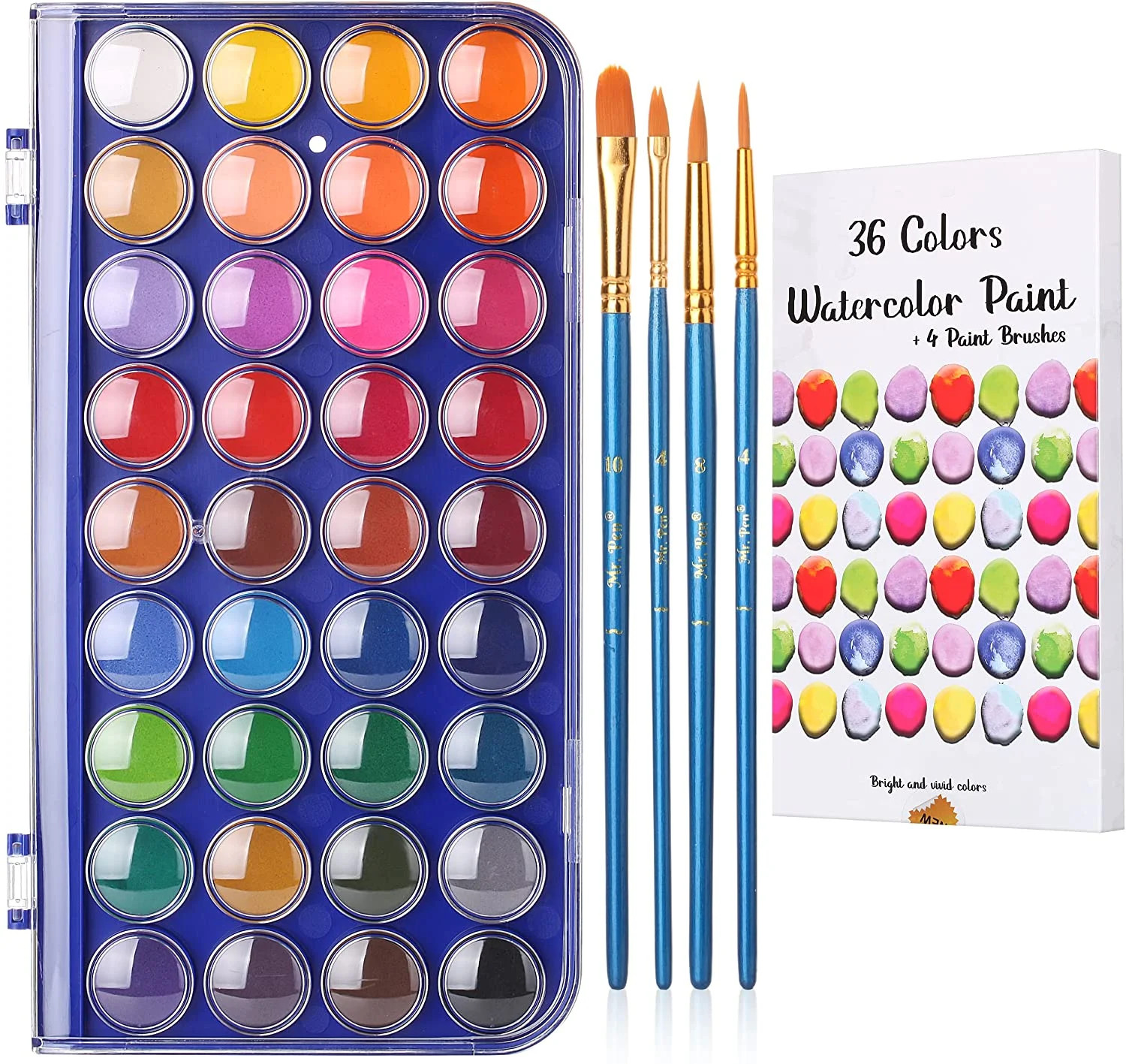 Mr. Pen- Watercolor Paint Set, 36 Colors, Watercolor Paints with 4 Brushes and Palette - Walmart.... | Walmart (US)