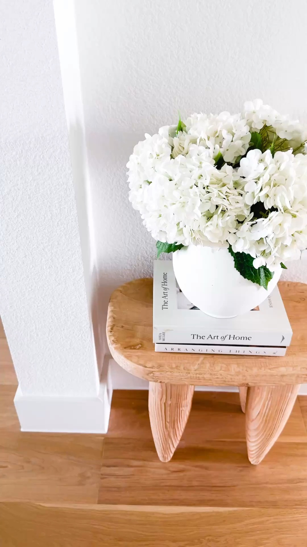 Simple styling ideas are usually my favorite ones ✨ Faux hydrangeas, a textured vase and stacked coffee table books can make even a small corner feel finished and intentional. I love adding pieces that bring softness and warmth without feeling cluttered. Follow me on LTK for daily home decor, fashion & Amazon finds.

#LTKHome #LTKSaleAlert