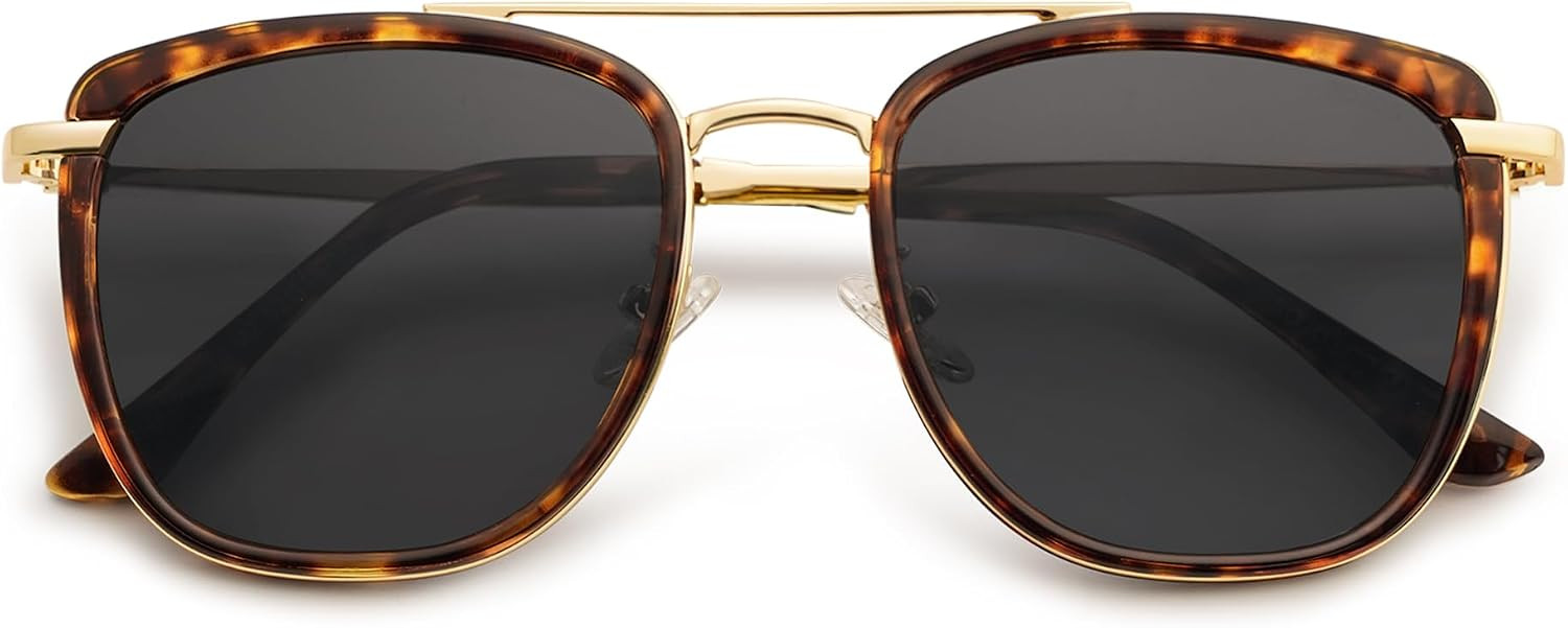 SOJOS Retro Aviator Square Polarized Sunglasses Shades Women Men SJ2180 | Amazon (US)