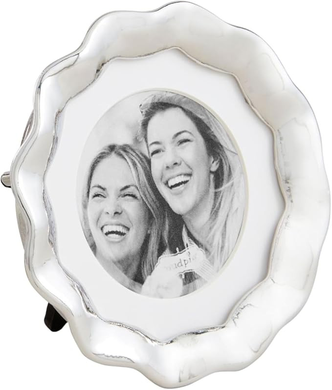 Mud Pie Round Wavy Metal Mini Frame; 5" Dia | Amazon (US)