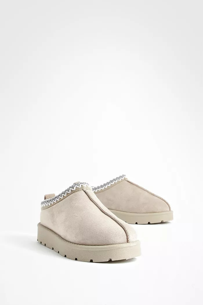 Embroidered Cosy Mules | Boohoo.com (UK & IE)