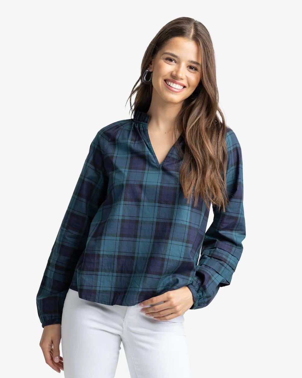 Aubree Plaid Top | Southern Tide