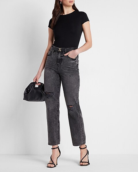 Fitted Double Layer Crew Neck Tee | Express