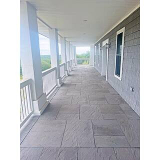 Nantucket Pavers Patio-on-a-Pallet 10 ft. x 10 ft. Concrete Gray Basket weave Yorkstone Paver (37... | The Home Depot