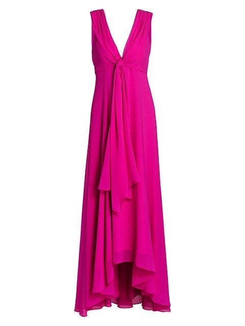Tie-Front V-Neck Gown | Saks Fifth Avenue