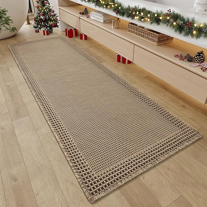 RESARE Waffle Bathroom Runner Rugs, Super Absorbent Bath Mat Non Slip Washable Quick Dry, Upgrade... | Amazon (US)