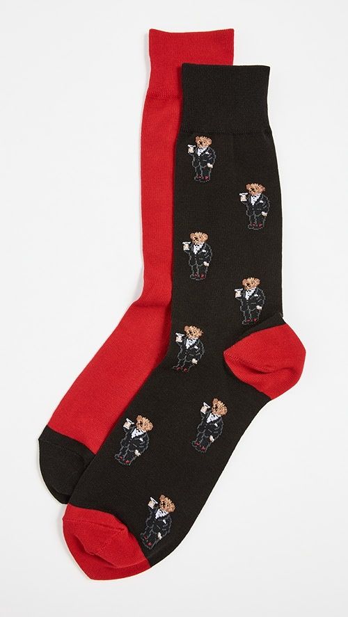Polo Ralph Lauren 2 Pack Tossed Martini Bear Slack Socks | SHOPBOP | Shopbop