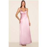 Pink Satin Low Back Maxi Slip Dress | PrettyLittleThing US