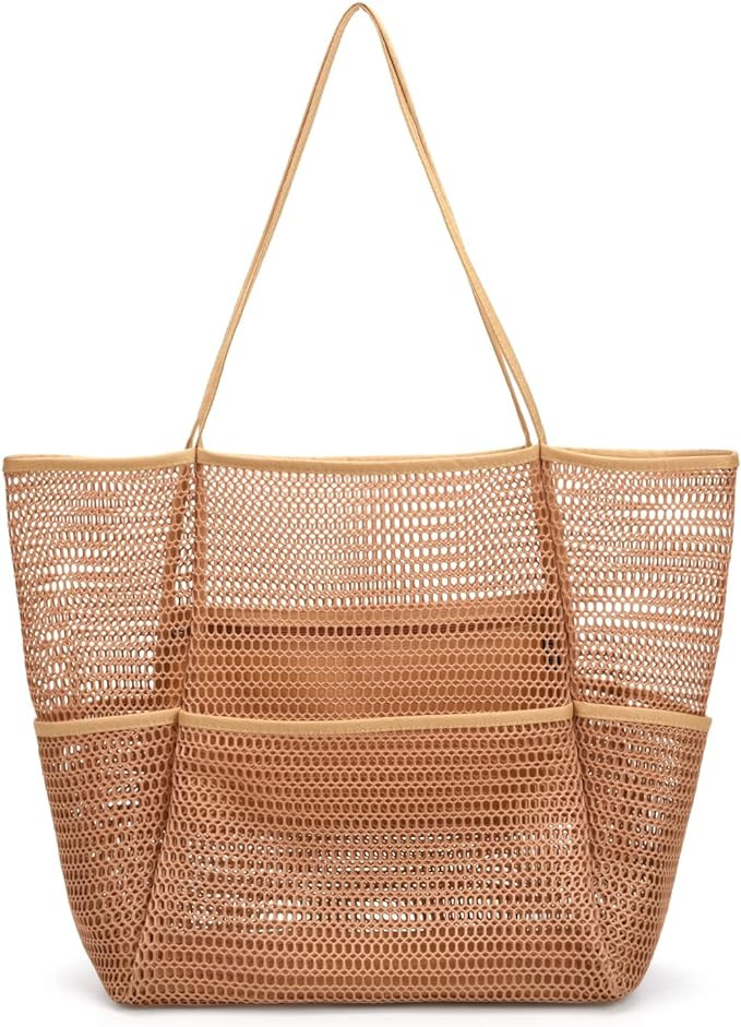 Beach Bag - Mesh Beach Tote Bag for Women Valentines Day Gifts for Her Waterproof Pool Bag for Be... | Amazon (US)