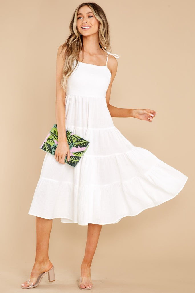 Eternal Hope White Midi Dress | Red Dress 