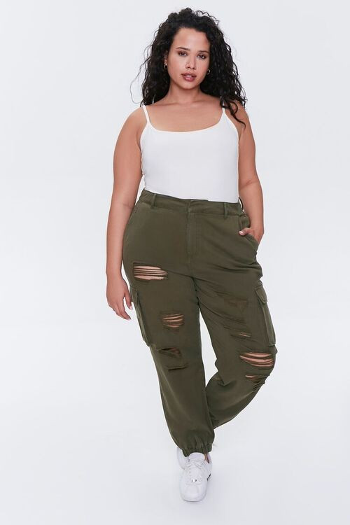 Plus Size Distressed Joggers | Forever 21 | Forever 21 (US)