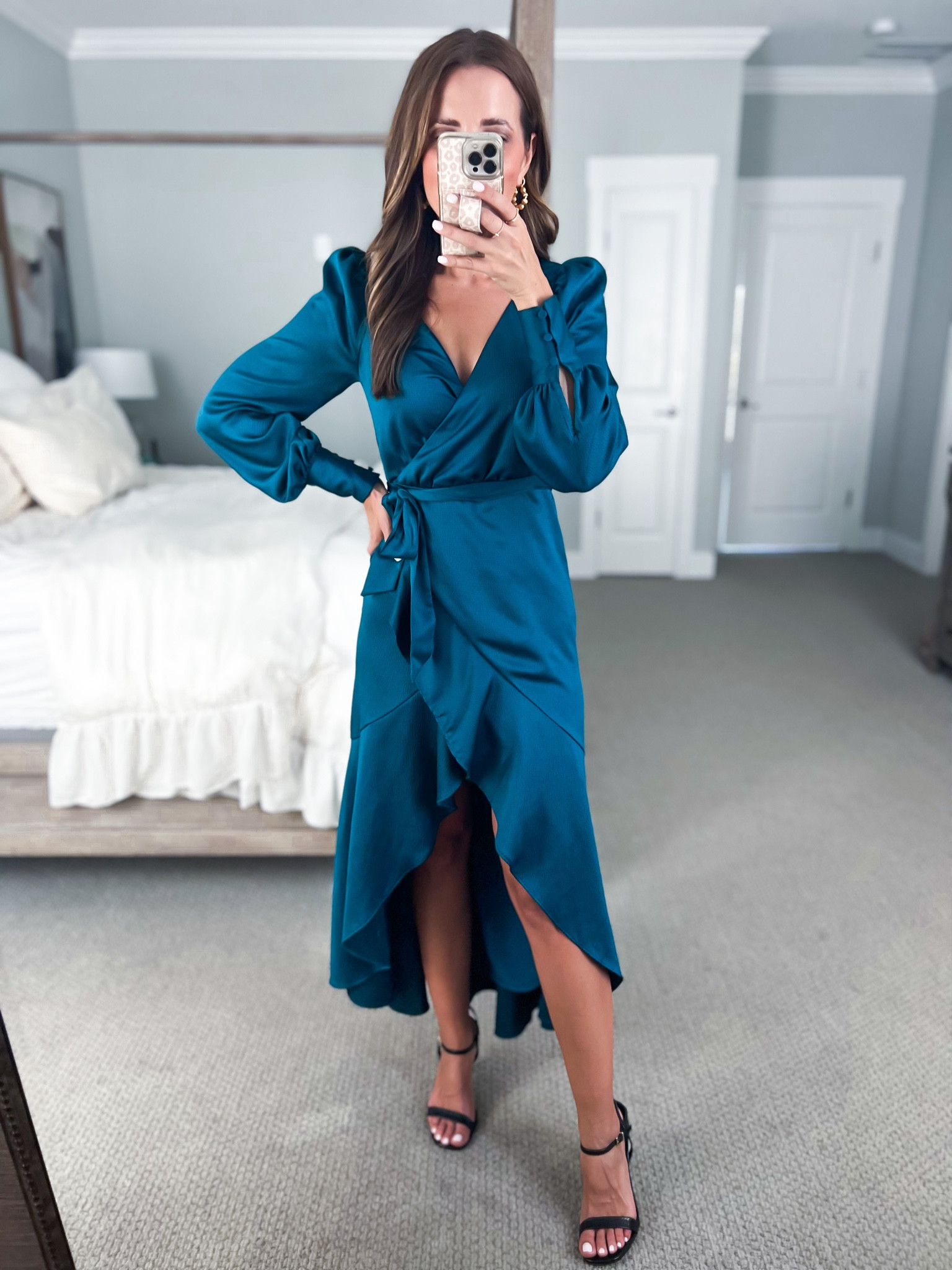 wrap dress brown Eda Midi Wrap Dress Brown Espresso – LUXMII