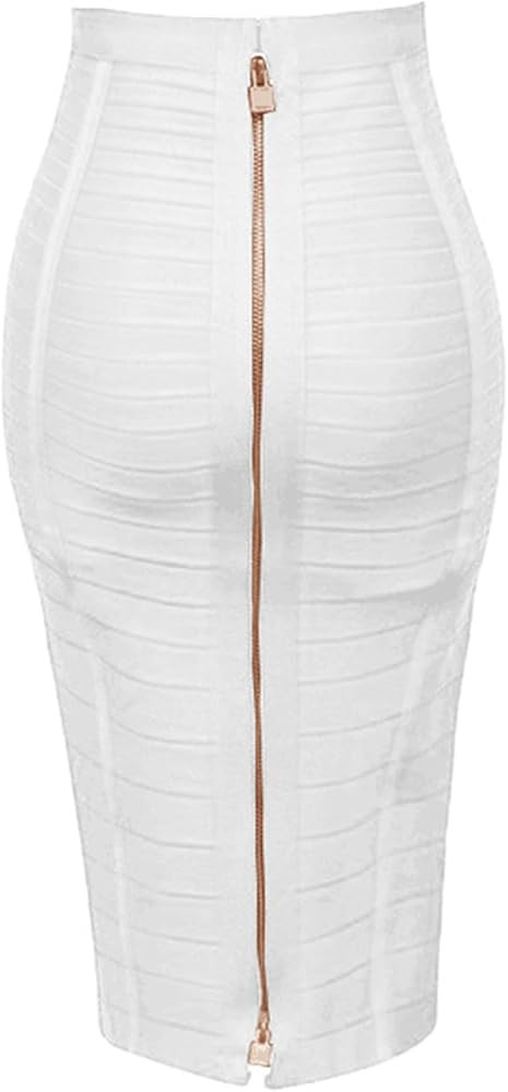 Women's High Waist Elastic Slim Fit Bandage Skirt Solid Color Knee Length Bodycon Pencil Skirt Of... | Amazon (US)