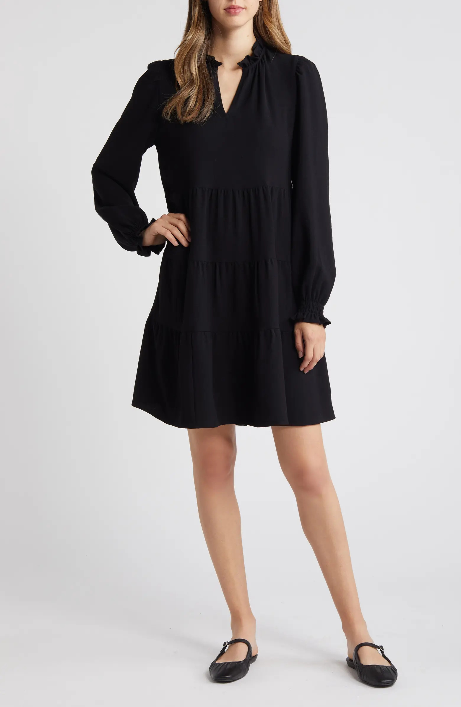Caslon® Long Sleeve Tiered Dress | Nordstrom | Nordstrom