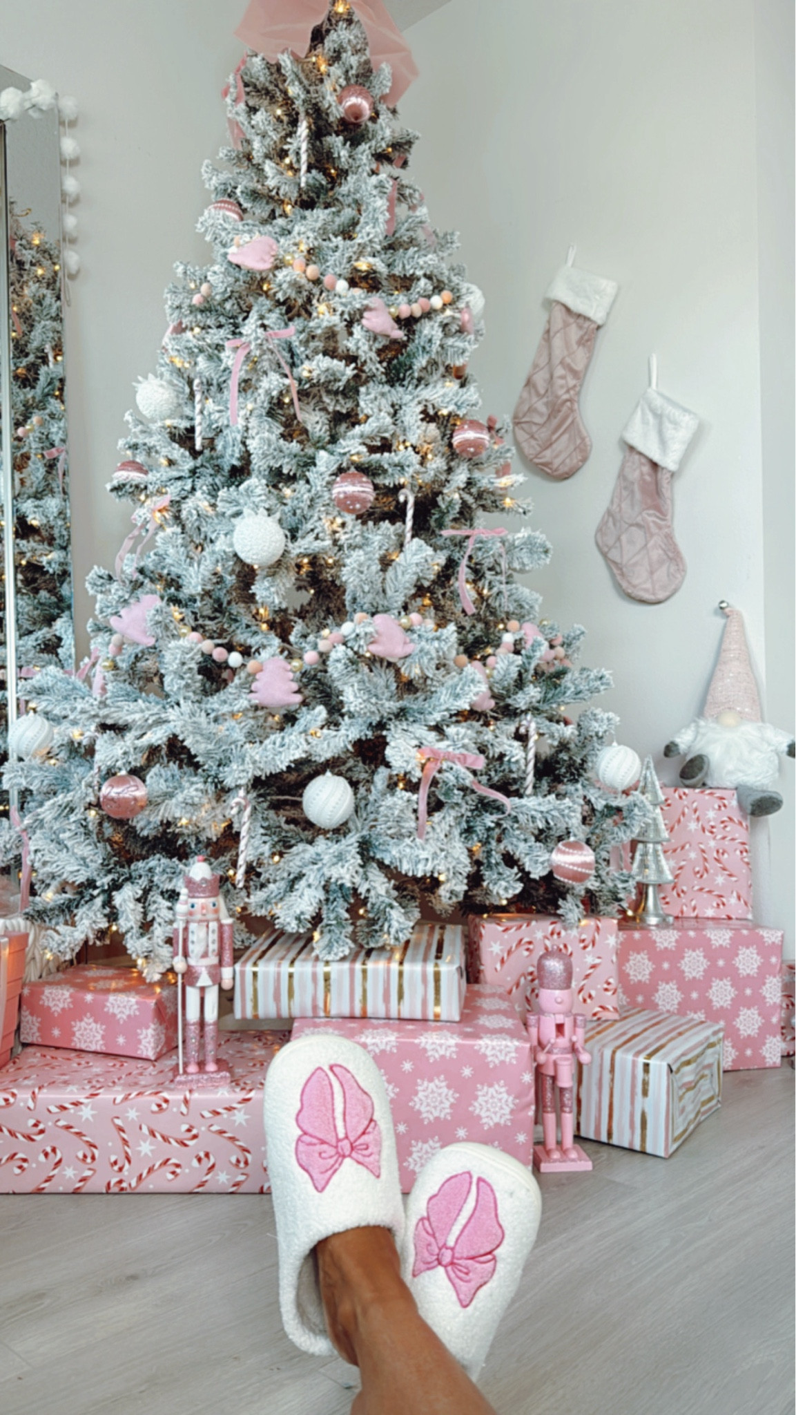 PINKMAS🎄🎀✨ Every girly deserves a pink Christmas tree!

I had so much fun decorating for a pink Christmas this holiday season!

These pink holiday pajamas and pink bow slippers would also make a great holiday gift for a girly girl or pink lover! 

For my pinkmas tree, l bought the 7.5 ft artificial flocked Christmas tree that's on major SALE at Walmart. This tree also comes in 6 ft + 9 ft options. I decorated the tree with adorable pink velvet bows, pink ornaments, candy canes, pink garland, etc. I decorated the room with pink stockings and pink Christmas shaped pillows to cozy up the space! 

#LTKHome #LTKGiftGuide #LTKHoliday