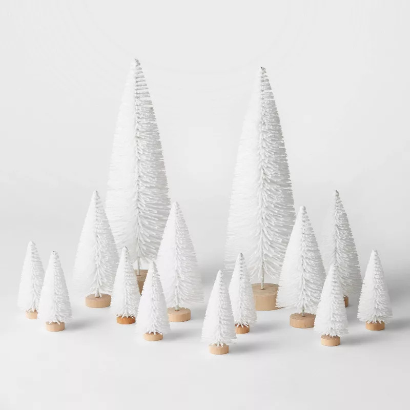 14pc Decorative Sisal Bottle Brush Tree Set White - Wondershop™ | Target