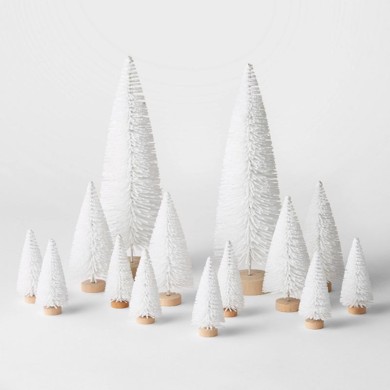 14pc Decorative Sisal Bottle Brush Tree Set White - Wondershop™ | Target