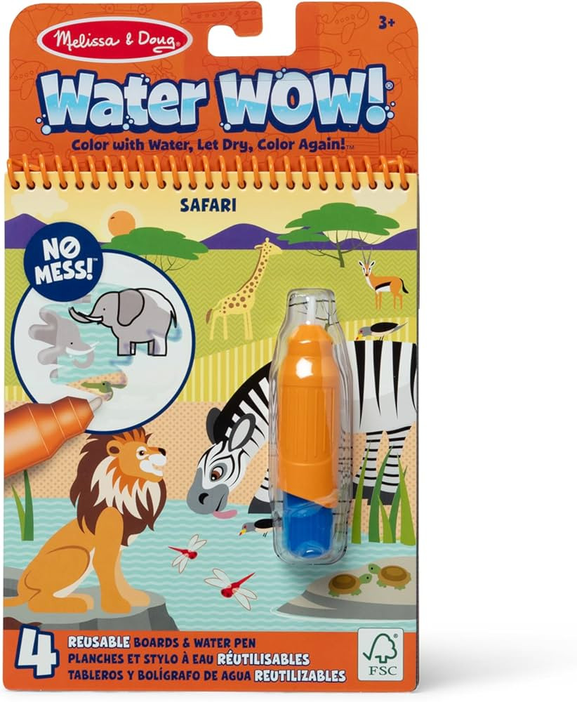 Melissa & Doug On the Go Water Wow! Reusable Water-Reveal Activity Pad - Safari - FSC Certified | Amazon (US)