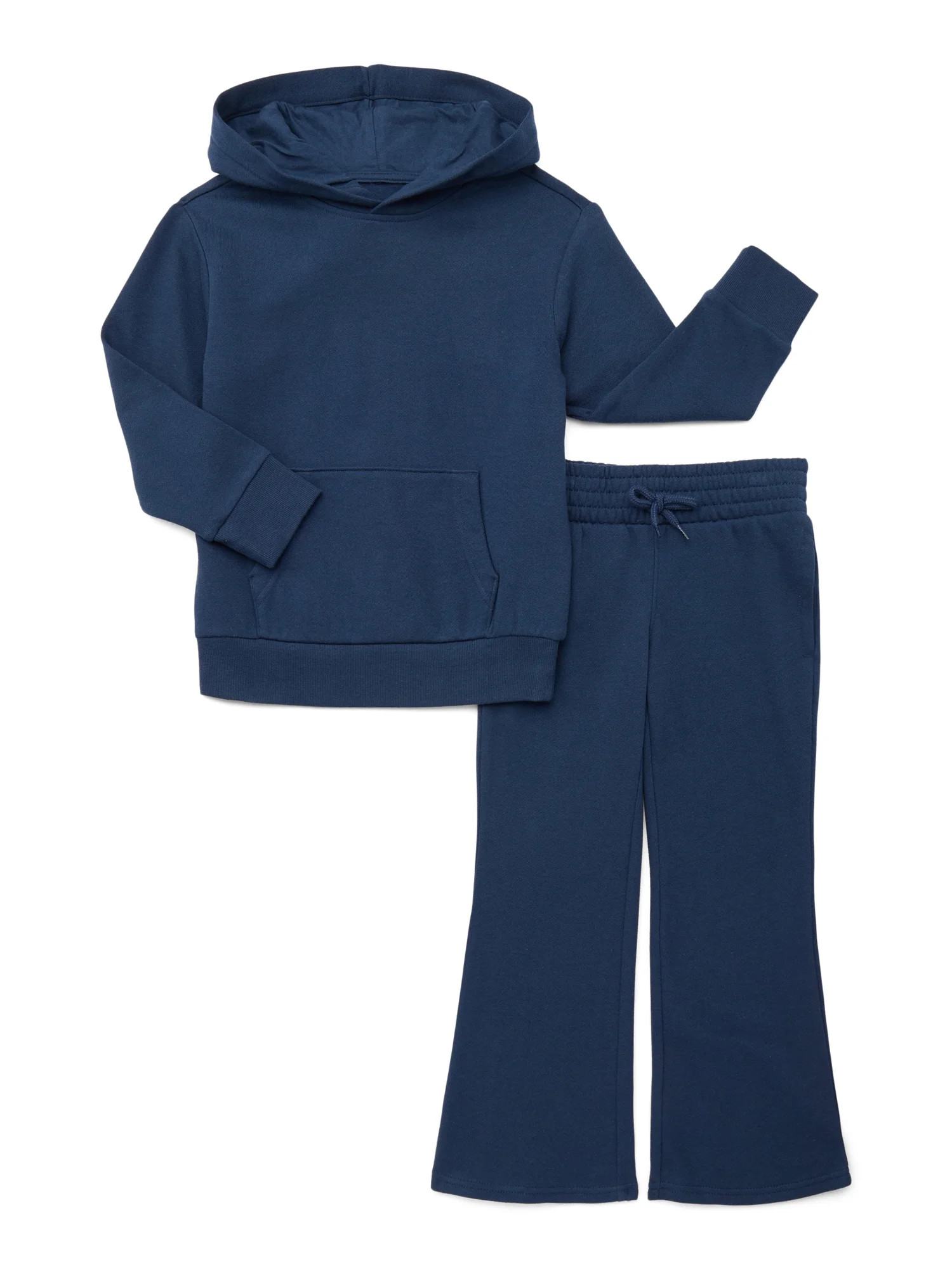 Wonder Nation Girls Fleece Hoodie and Flare Pants Set, 2-Piece, Sizes 4-18 & Plus | Walmart (US)