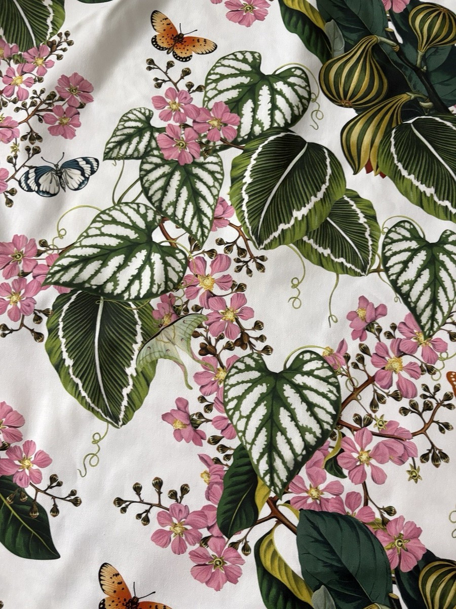 Oscar de La Renta Dress Deadstock Fabric Floral Cotton Twill 3.5 yards | eBay US