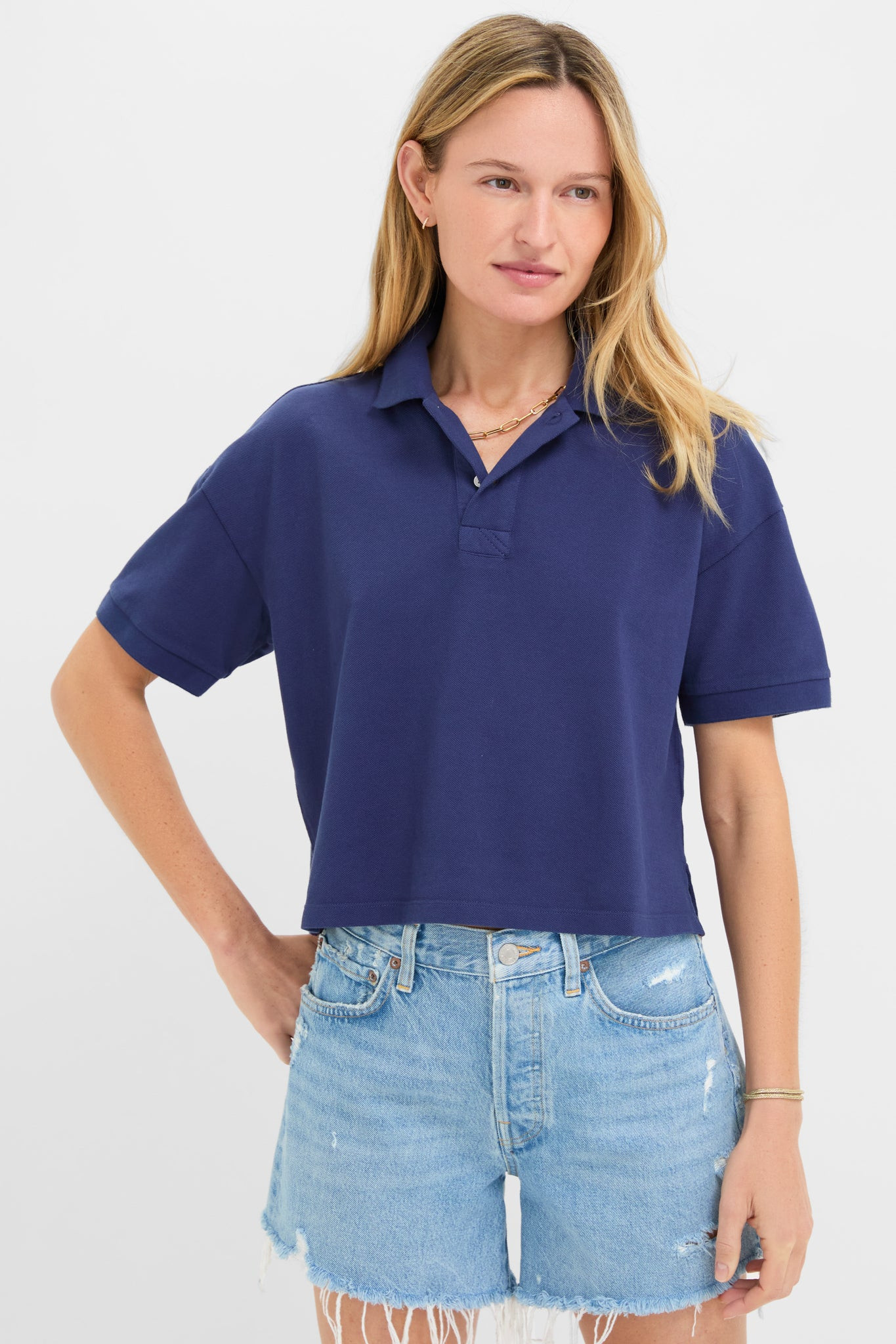 Navy Pique Holmes Boyfriend Polo | Tuckernuck (US)