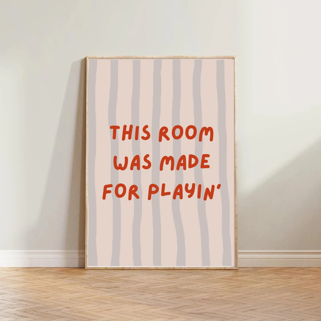 This Room Was Made for Playin' (red & Blue), Playroom Printable Wall Art, Kids Room Decor - Etsy | Etsy (US)