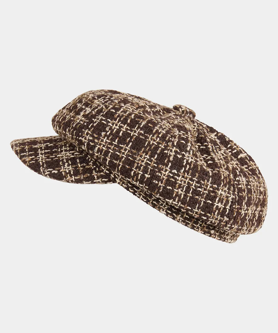 Kensington Check Boucle Baker Boy Hat | Joe Browns