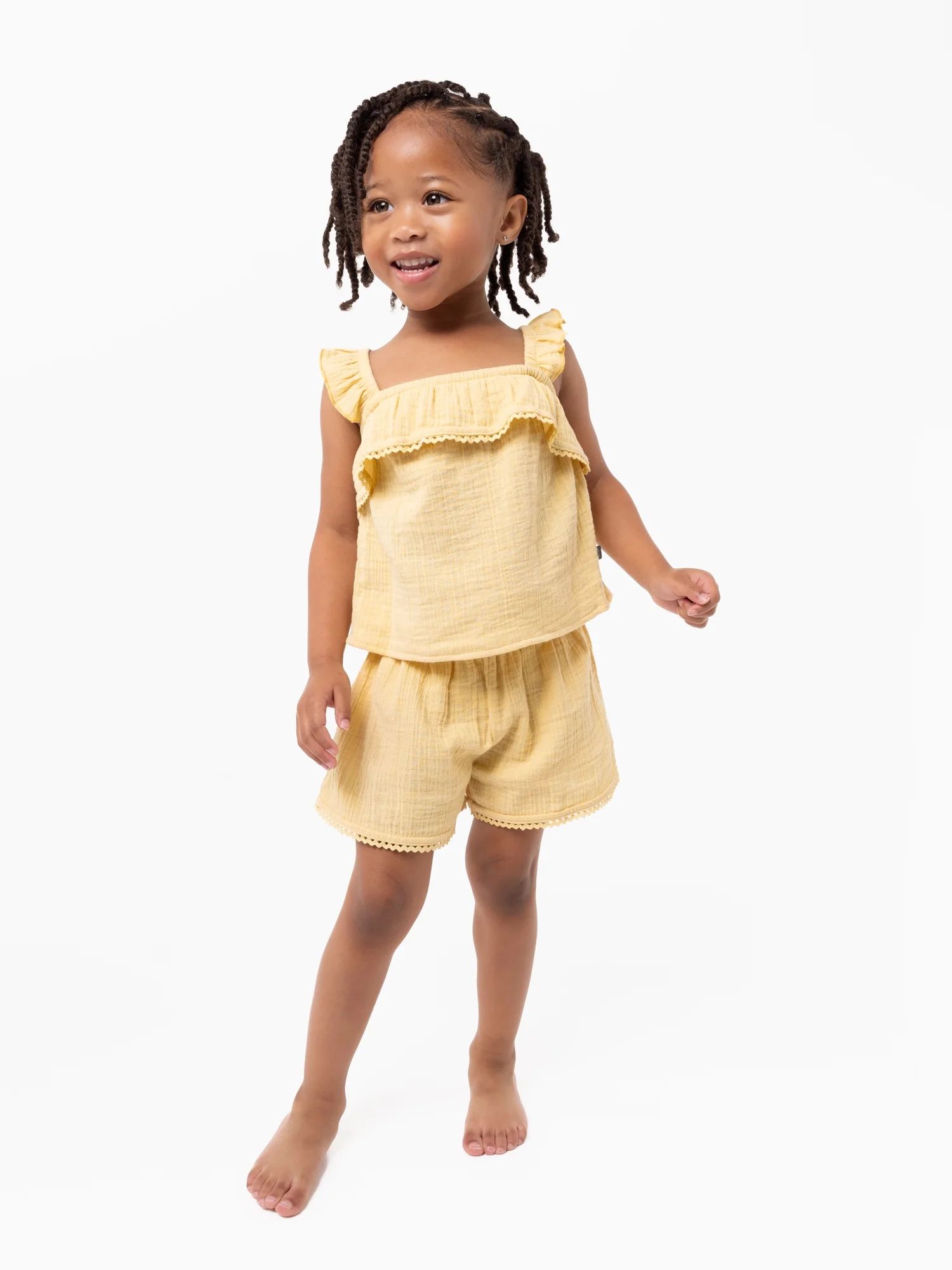 Modern Moments By Gerber Toddler Girl Top and Short Outfit Set, 2-Piece, Sizes 12M-5T | Walmart (US)