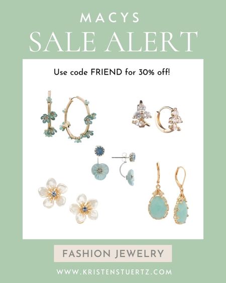 Macys sale alert. Fashion jewelry. Earrings. Flower earrings. 

#LTKsalealert