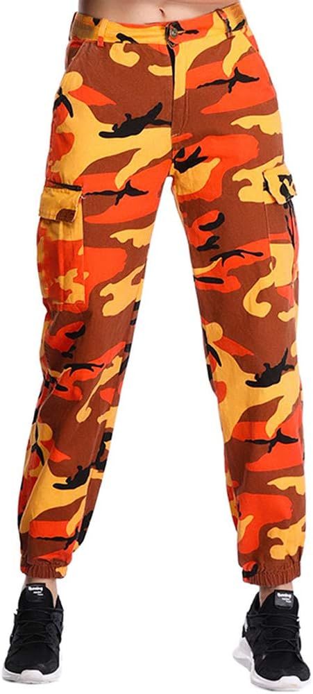 ZODLLS Women's Camo Pants Cargo Trousers Cool Camouflage Pants Elastic Waist Casual Multi Jogger ... | Amazon (US)