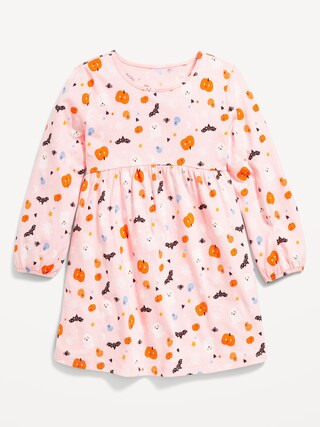 Printed Jersey-Knit Long-Sleeve Dress for Toddler Girls | Old Navy (US)