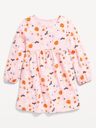 Printed Jersey-Knit Long-Sleeve Dress for Toddler Girls | Old Navy (US)