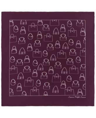 Lauren Ralph Lauren Handbag Conversational Small Square Scarf - Dark Garnet | Macy's