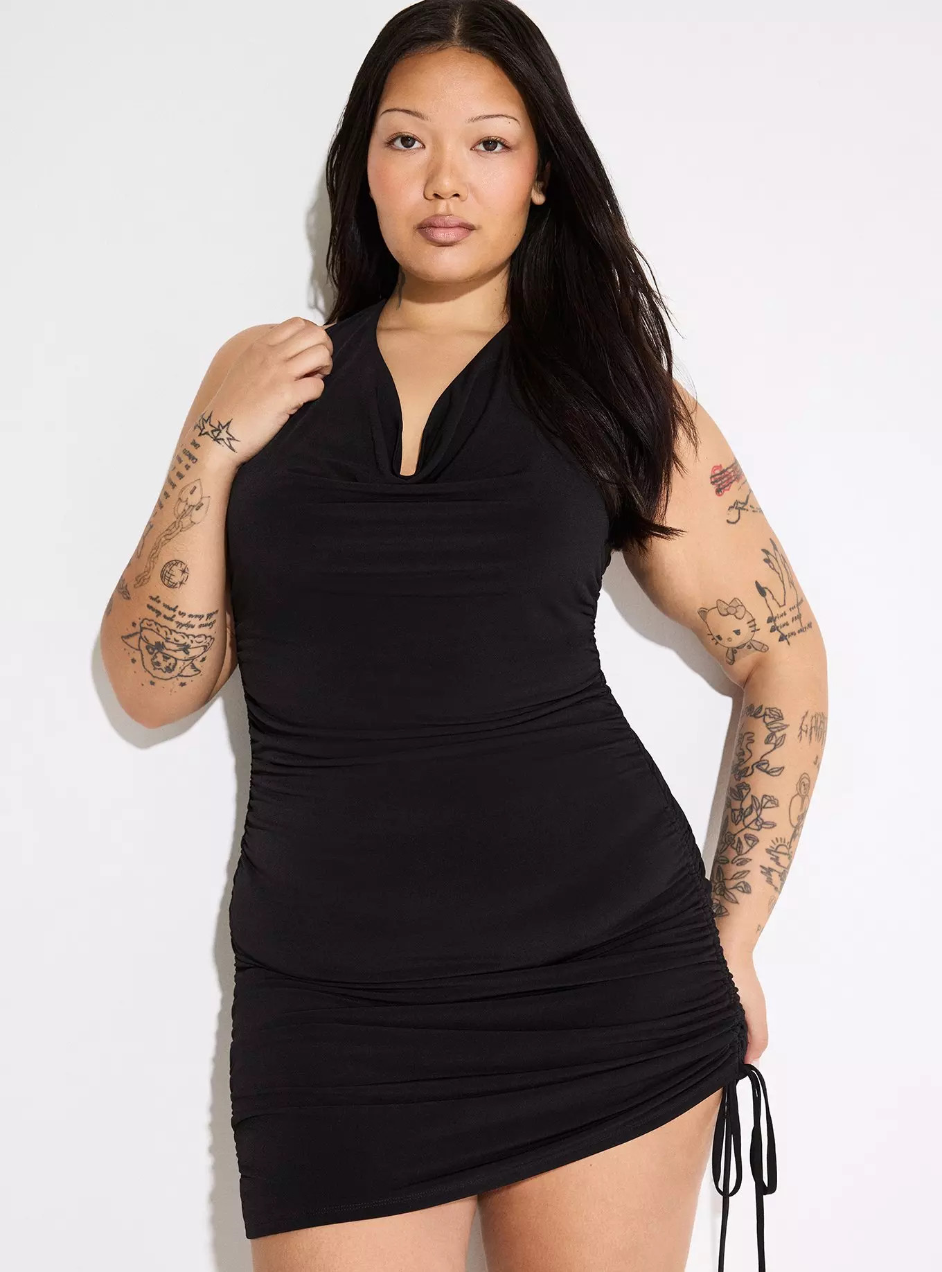 LoveSick Drapey Halter Ruched Mini Dress | Torrid (US & Canada)