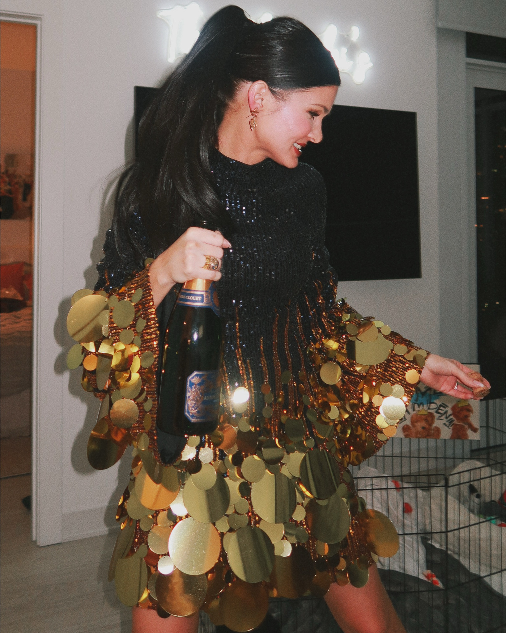 Blue & gold bold sparkle cocktail dress with platform gold shoes 

#LTKStyleTip #LTKParties #LTKBeauty