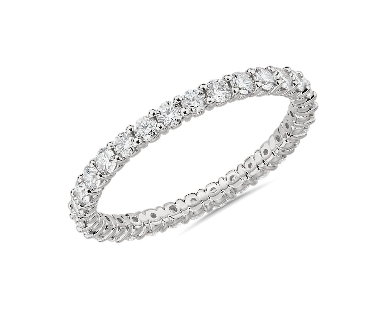 Comfort Fit Round Diamond Eternity Ring In 14k White Gold (1 ct. tw.) | Blue Nile