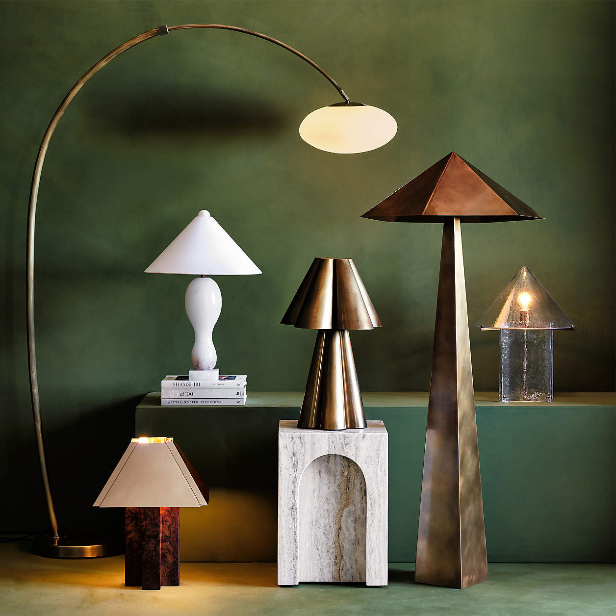 Eclat Burl Wood Table Lamp with Metal Shade 21" | Crate & Barrel | Crate & Barrel