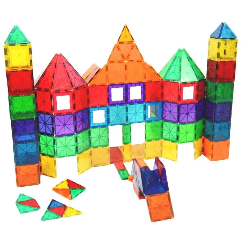 Playmags Tiles 100-Piece Magnetic Building Geometric Tiles Learn Shapes, Colors, & Alphabet – S... | Walmart (US)