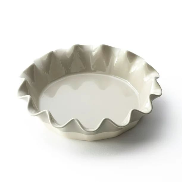 Stoneware Pie Dish with Ruffled Edge - Baking Dish for Pastries, Brunch - Gray | Walmart (US)