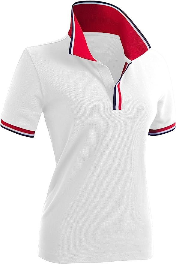 CLOVERY Women's Polo Shirts Short Sleeve Point Design Shirt | Amazon (US)