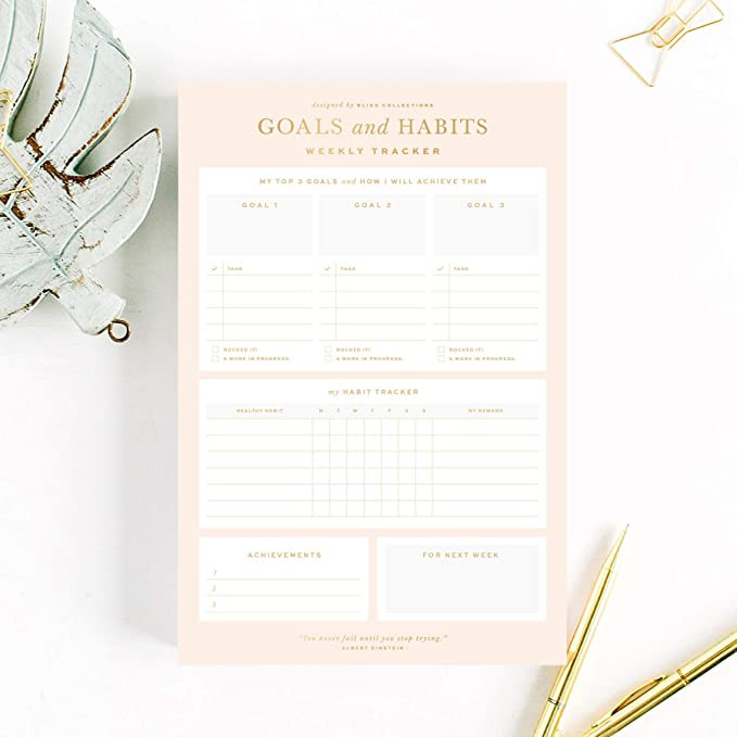 Bliss Collections To Do List Notepad with 50 Tear-Off Sheets, 6 x 9 Gold Checklist for Organizing... | Amazon (US)