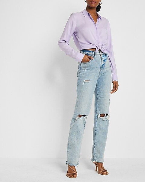 Conscious Edit Satin Portofino Shirt | Express