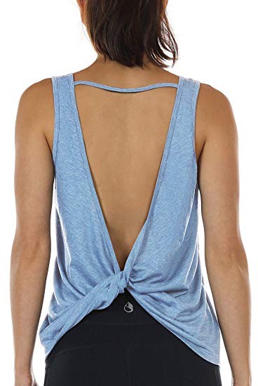icyzone Workout Tank Tops for Women - Open Back Strappy Athletic Tanks, Yoga Tops, Gym Shirts | Amazon (US)