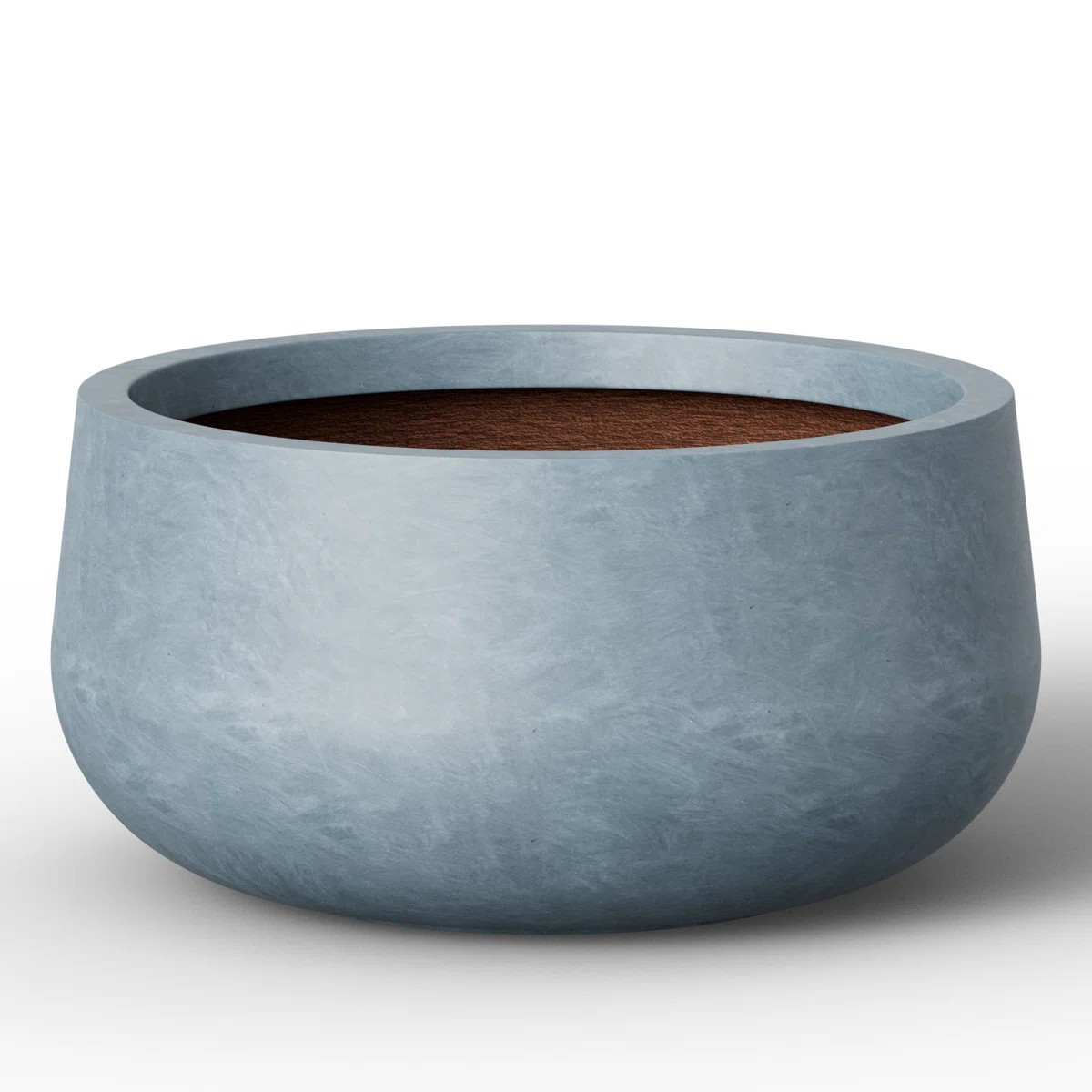 16 in. Slate Gray(Upgraded Interior) Medium Concrete Round Planter/ Pot Indoor & Outdoro Planter ... | Wayfair North America