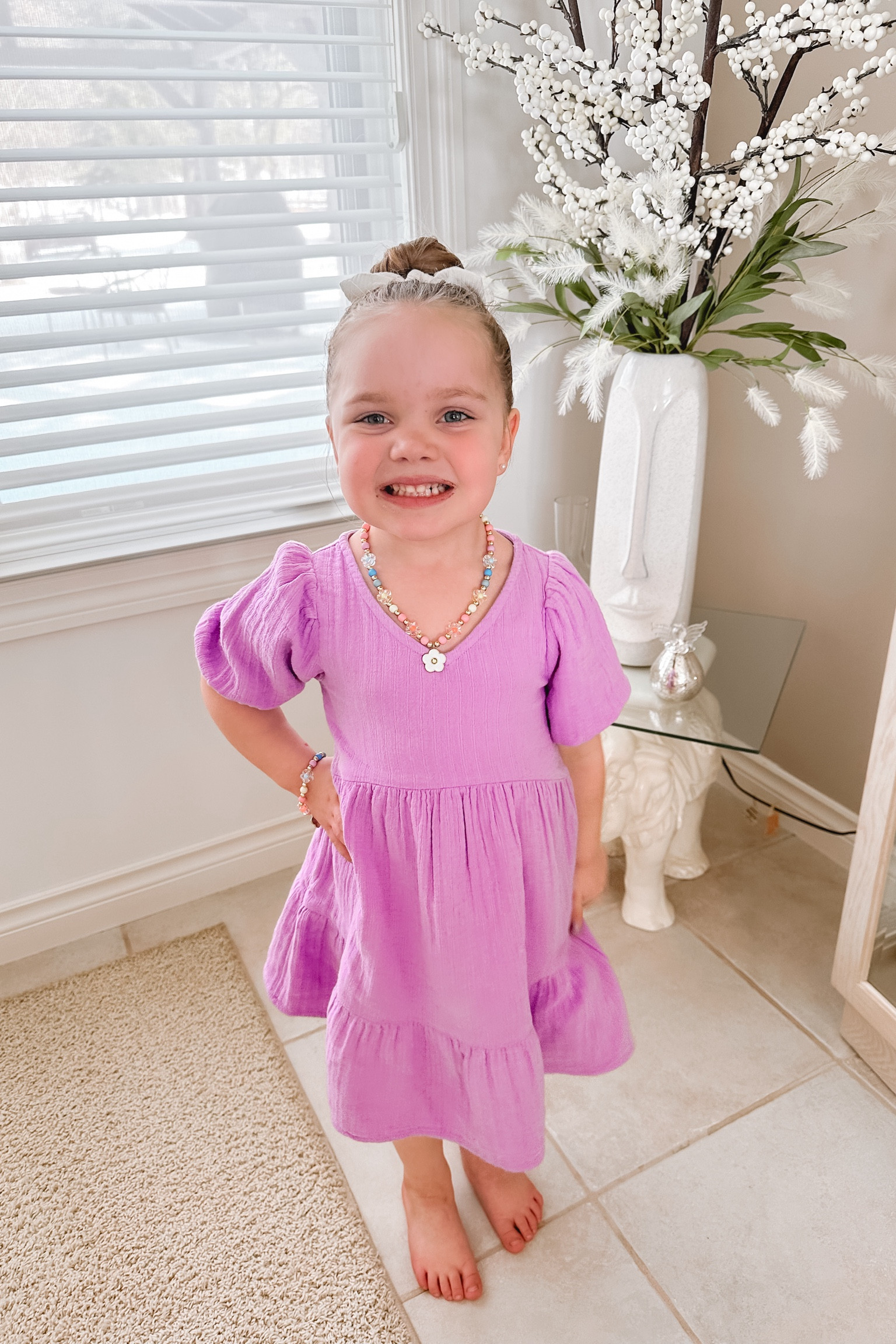 we are loving this dress cove wore for easter! this will definitely be a summer staple! lightweight, cute, and easy! paired with her cutie necklace/bracelet set she chose to wear ☺️💕

#LTKfamily #LTKSeasonal #LTKkids