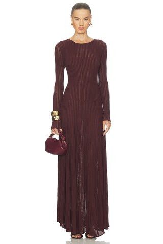 Solid & Striped The Long Sleeve Kaylee Dress in Raisin Brown from Revolve.com | Revolve Clothing (Global)