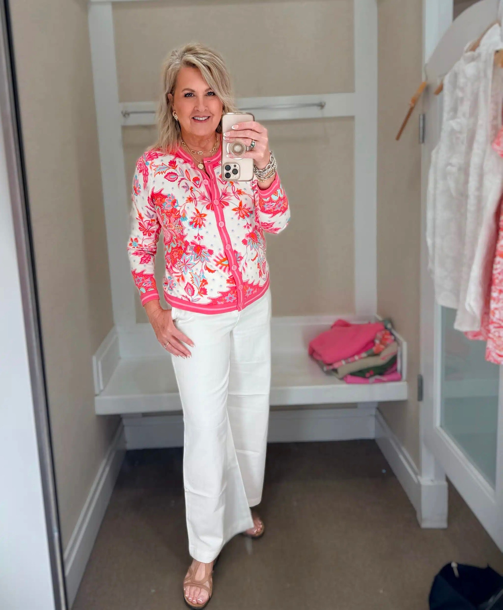 Today’s outfit is from Talbots and it’s one of my favorite places to shop. This cardigan is a gorgeous color and the print is perfect for Spring. I’ve paired it with some white pants that I’ll be able to rewear often! My cardigan is a medium and pants are a size 8. 

#LTKOver40 #LTKootd #LTKWorkwear