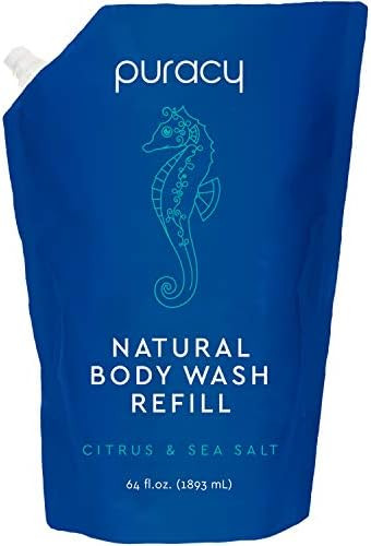 Puracy Natural Body Wash Refill, Citrus & Sea Salt, 64 Ounce, Unisex Shower Gel for Normal and Dr... | Amazon (US)